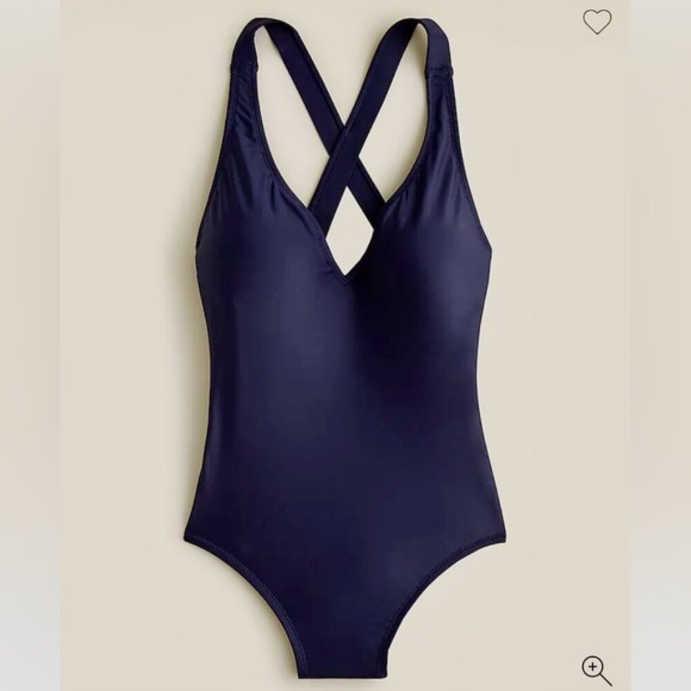 JCrew DD v-neck cross back one piece swimsuit NWT